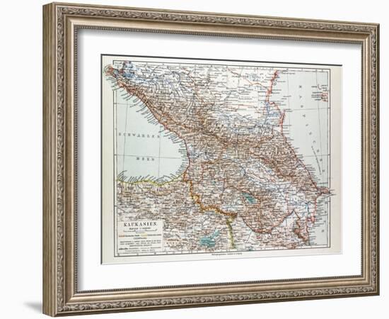 Map of Transcaucasia Georgia Azerbaijan Armenia 1899-null-Framed Giclee Print