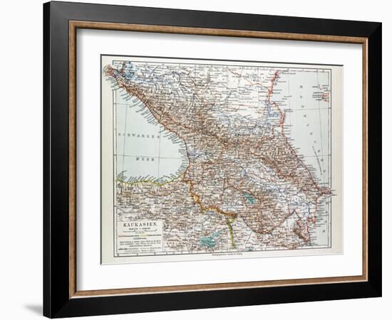 Map of Transcaucasia Georgia Azerbaijan Armenia 1899-null-Framed Giclee Print