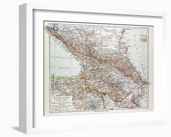 Map of Transcaucasia Georgia Azerbaijan Armenia 1899-null-Framed Giclee Print