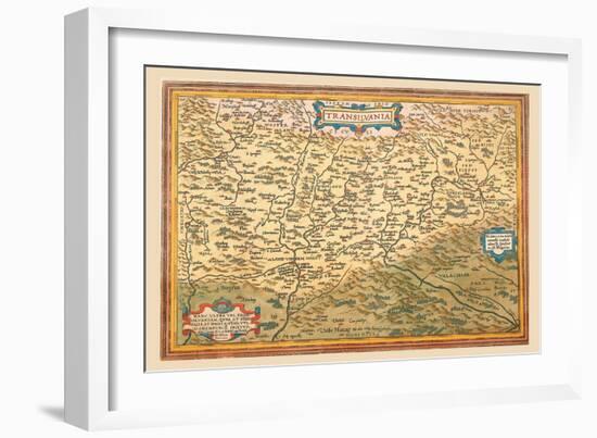 Map of Transylvania-Abraham Ortelius-Framed Art Print