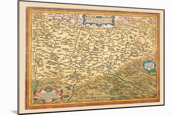 Map of Transylvania-Abraham Ortelius-Mounted Art Print