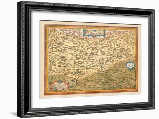 Map of Transylvania-Abraham Ortelius-Framed Art Print