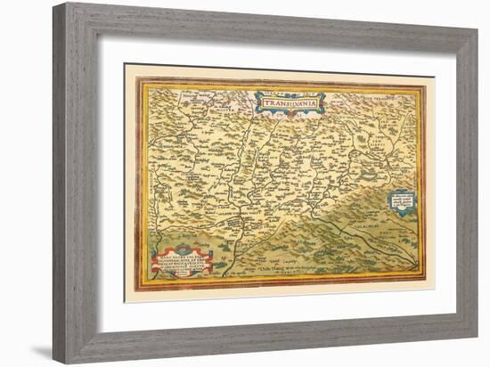 Map of Transylvania-Abraham Ortelius-Framed Art Print