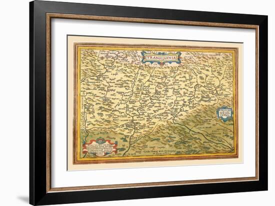 Map of Transylvania-Abraham Ortelius-Framed Art Print