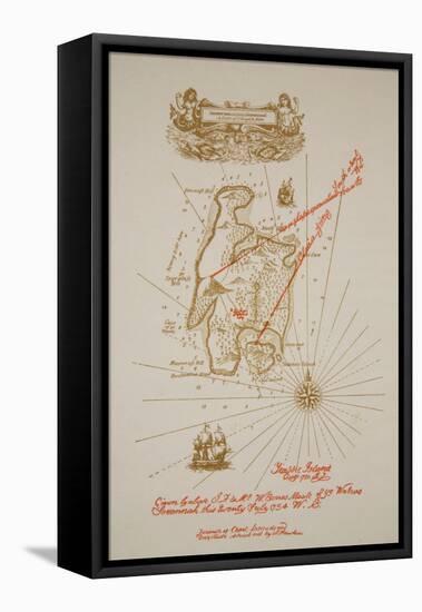 Map of Treasure Island, an illustration from 'Treasure Island' by Robert Louis Stevenson-Newell Convers Wyeth-Framed Premier Image Canvas