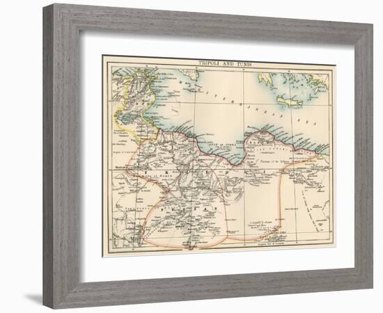 Map of Tripoli (Libya) and Tunis, 1870s-null-Framed Giclee Print