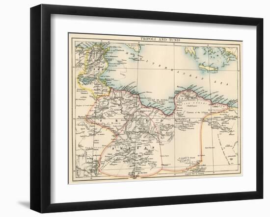 Map of Tripoli (Libya) and Tunis, 1870s-null-Framed Giclee Print