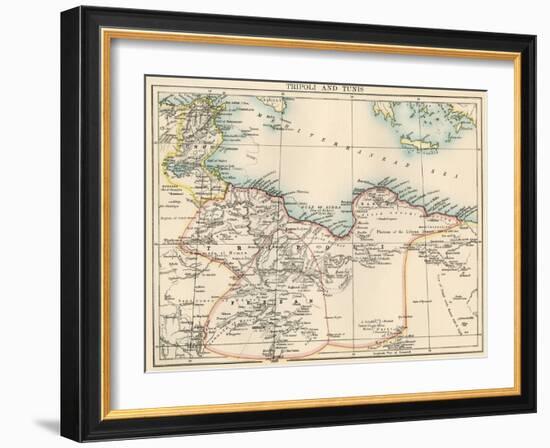 Map of Tripoli (Libya) and Tunis, 1870s-null-Framed Giclee Print