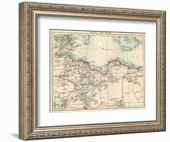 Map of Tripoli (Libya) and Tunis, 1870s-null-Framed Giclee Print