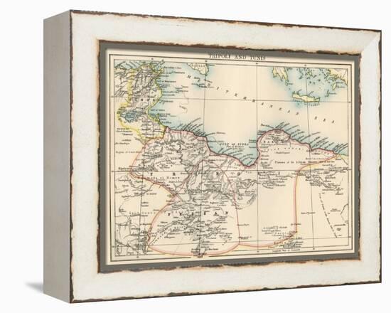 Map of Tripoli (Libya) and Tunis, 1870s-null-Framed Premier Image Canvas