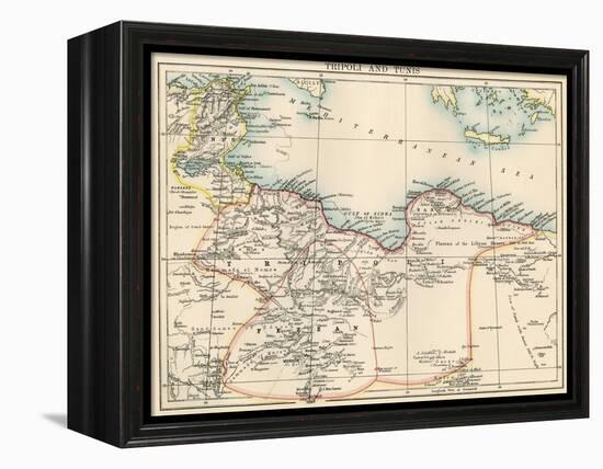 Map of Tripoli (Libya) and Tunis, 1870s-null-Framed Premier Image Canvas