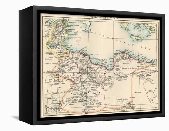 Map of Tripoli (Libya) and Tunis, 1870s-null-Framed Premier Image Canvas