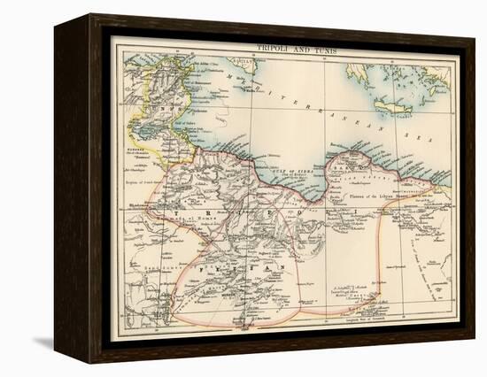 Map of Tripoli (Libya) and Tunis, 1870s-null-Framed Premier Image Canvas