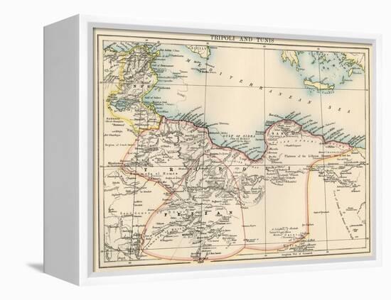 Map of Tripoli (Libya) and Tunis, 1870s-null-Framed Premier Image Canvas
