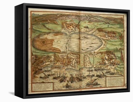 Map of Tunis, Tunisia, from Civitates Orbis Terrarum by Georg Braun and Franz Hogenberg-null-Framed Premier Image Canvas