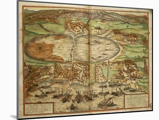 Map of Tunis, Tunisia, from Civitates Orbis Terrarum by Georg Braun and Franz Hogenberg-null-Mounted Giclee Print