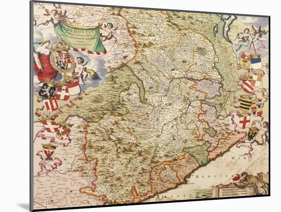 Map of Turin, 1682-Joan Blaeu-Mounted Giclee Print