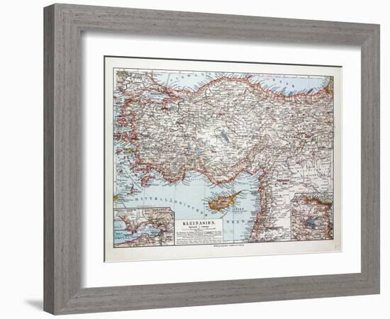 Map of Turkey Cyprus and Syria 1899-null-Framed Giclee Print