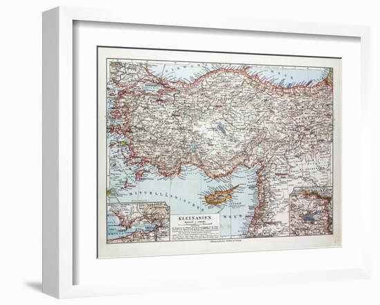 Map of Turkey Cyprus and Syria 1899-null-Framed Giclee Print