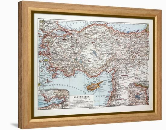 Map of Turkey Cyprus and Syria 1899-null-Framed Premier Image Canvas