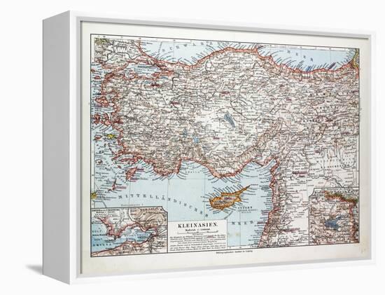 Map of Turkey Cyprus and Syria 1899-null-Framed Premier Image Canvas