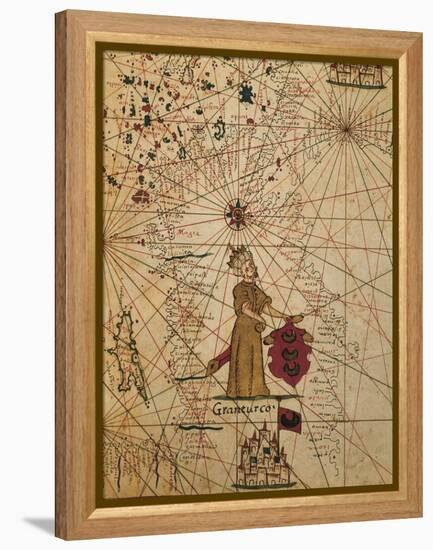 Map of Turkey, from Portolan Chart-null-Framed Premier Image Canvas