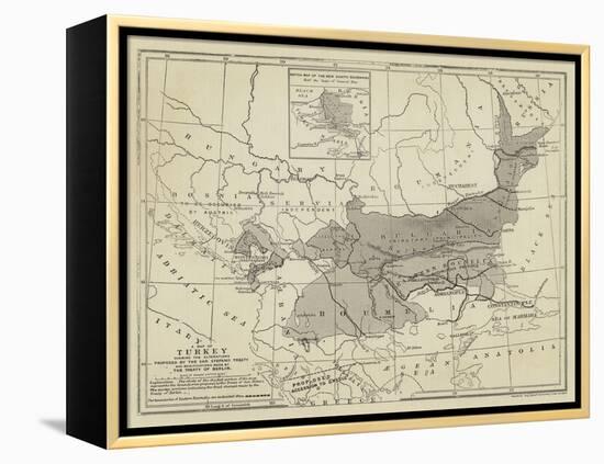 Map of Turkey-null-Framed Premier Image Canvas