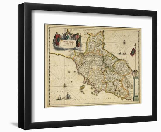 Map of Tuscany Region, from Atlas by Willem Janszoon Blaeu, 1663-null-Framed Giclee Print