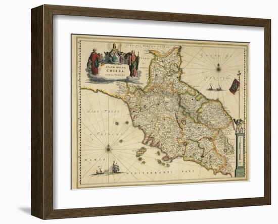 Map of Tuscany Region, from Atlas by Willem Janszoon Blaeu, 1663-null-Framed Giclee Print