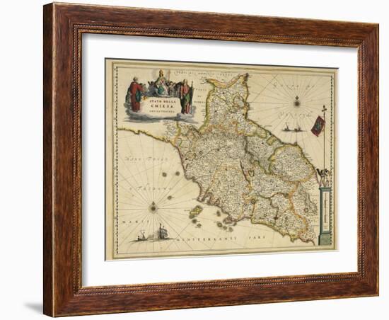 Map of Tuscany Region, from Atlas by Willem Janszoon Blaeu, 1663-null-Framed Giclee Print