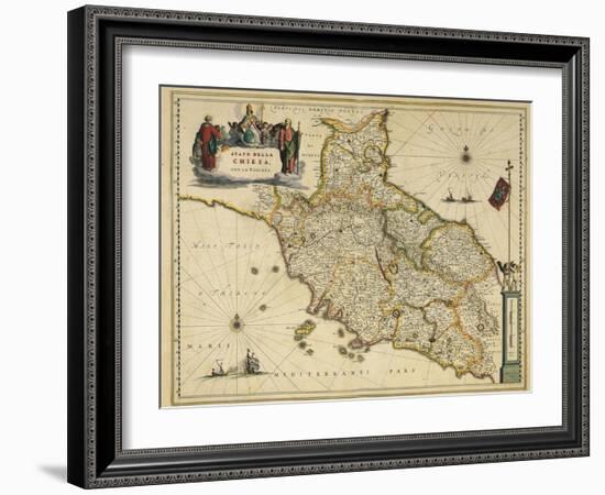 Map of Tuscany Region, from Atlas by Willem Janszoon Blaeu, 1663-null-Framed Giclee Print