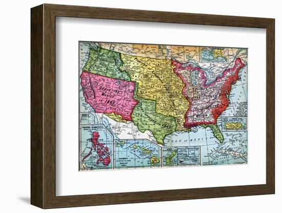 Map of United States Expansion-Bettmann-Framed Photographic Print