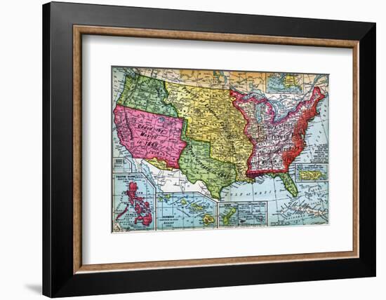 Map of United States Expansion-Bettmann-Framed Photographic Print