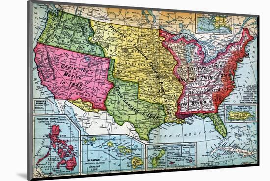 Map of United States Expansion-Bettmann-Mounted Photographic Print