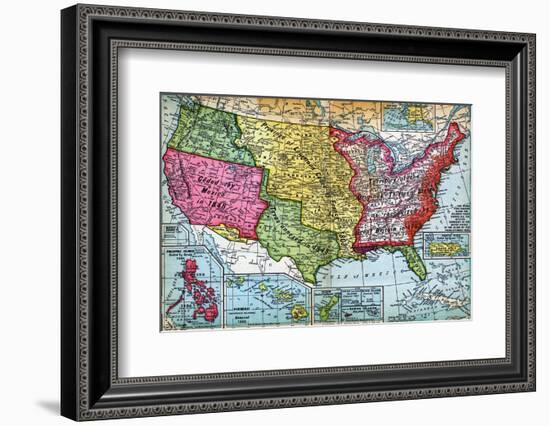 Map of United States Expansion-Bettmann-Framed Photographic Print