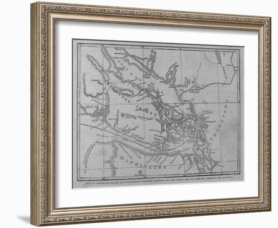 Map of Vancouver Island and Washington Territory, Showing San Juan Island and the Disputed Territor-null-Framed Giclee Print