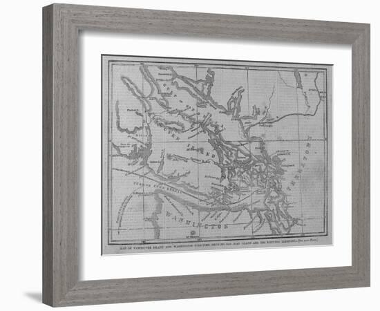 Map of Vancouver Island and Washington Territory, Showing San Juan Island and the Disputed Territor-null-Framed Giclee Print