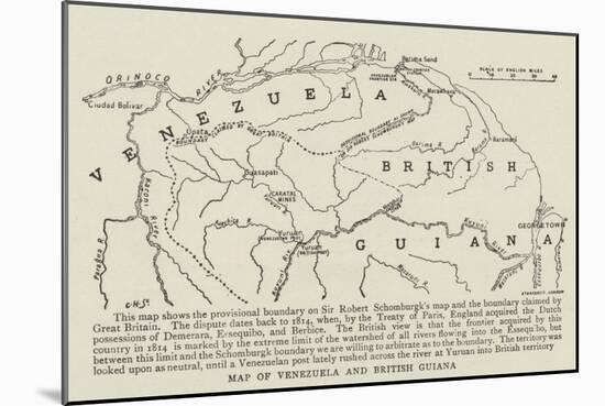 Map of Venezuela and British Guiana-null-Mounted Giclee Print