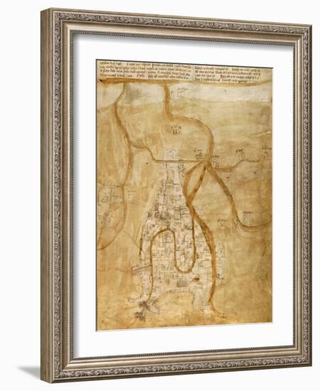 Map of Venice, 1345-null-Framed Giclee Print