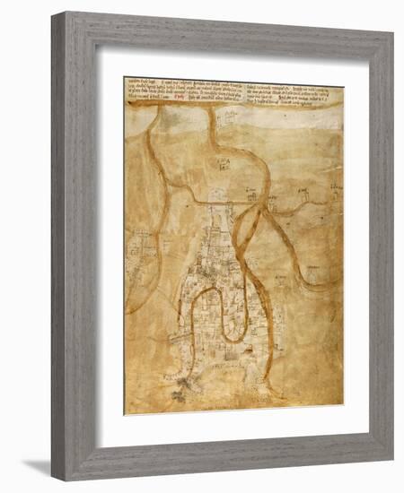Map of Venice, 1345-null-Framed Giclee Print