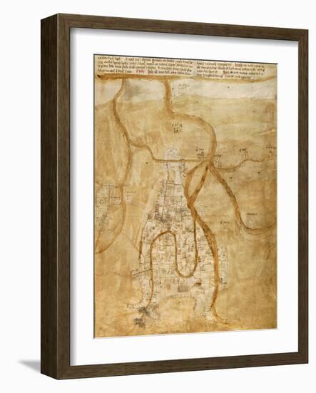 Map of Venice, 1345-null-Framed Giclee Print