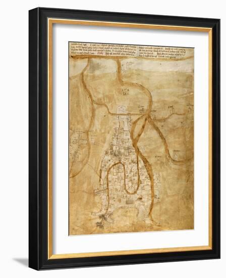 Map of Venice, 1345-null-Framed Giclee Print