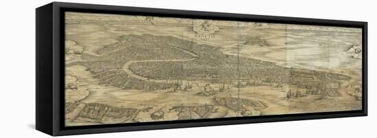 Map of Venice in 1500-Jacopo De Barbari-Framed Premier Image Canvas