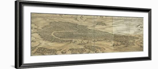 Map of Venice in 1500-Jacopo De Barbari-Framed Giclee Print