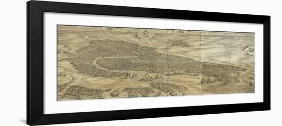 Map of Venice in 1500-Jacopo De Barbari-Framed Giclee Print