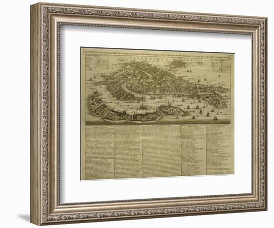 Map of Venice, Published by H. Chatelain in Amsterdam, 1728-French School-Framed Giclee Print