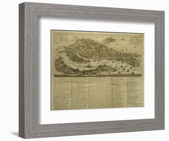 Map of Venice, Published by H. Chatelain in Amsterdam, 1728-French School-Framed Giclee Print