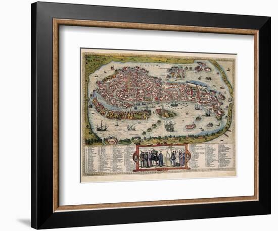 Map of Venice-Abraham Ortelius-Framed Art Print