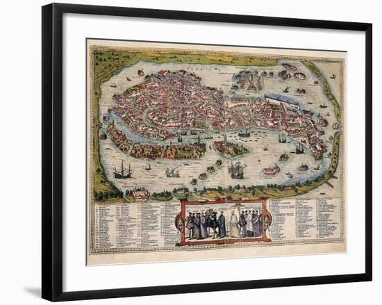 Map of Venice-Abraham Ortelius-Framed Art Print