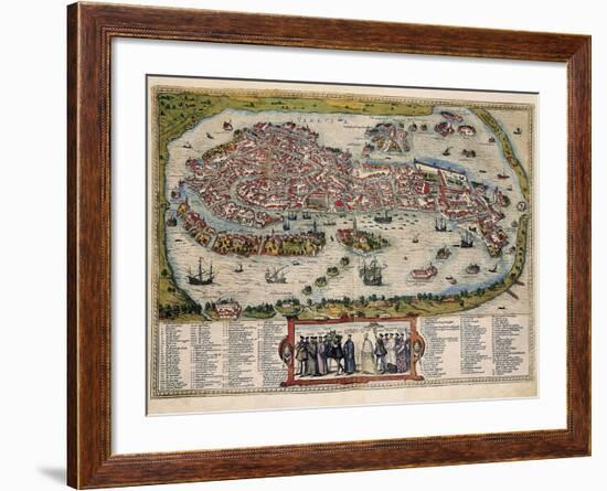 Map of Venice-Abraham Ortelius-Framed Art Print